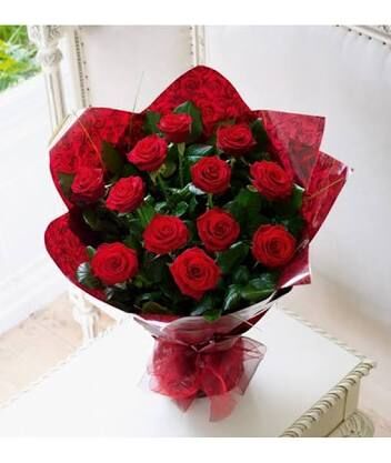 10 red rose bunch