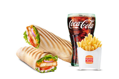 Crunchy Chicken Wrap + Fries + Coke (BK)