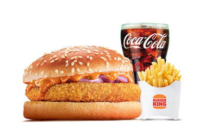 Crispy Veg Burger + Fries + Coke (BK)